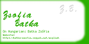 zsofia batka business card